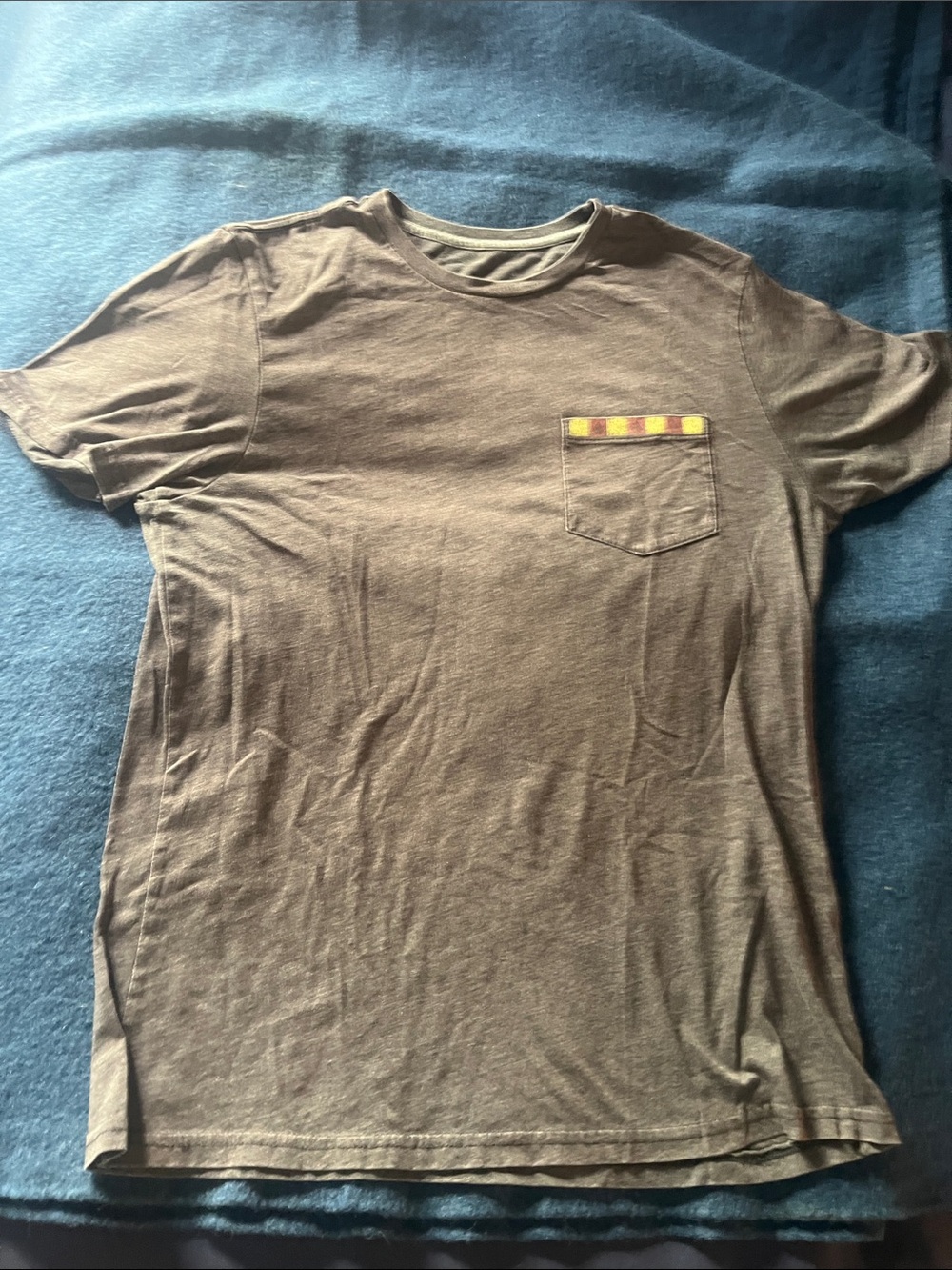 Volcom Brown Short Sleeve Pocket Tee with Accent Trim
